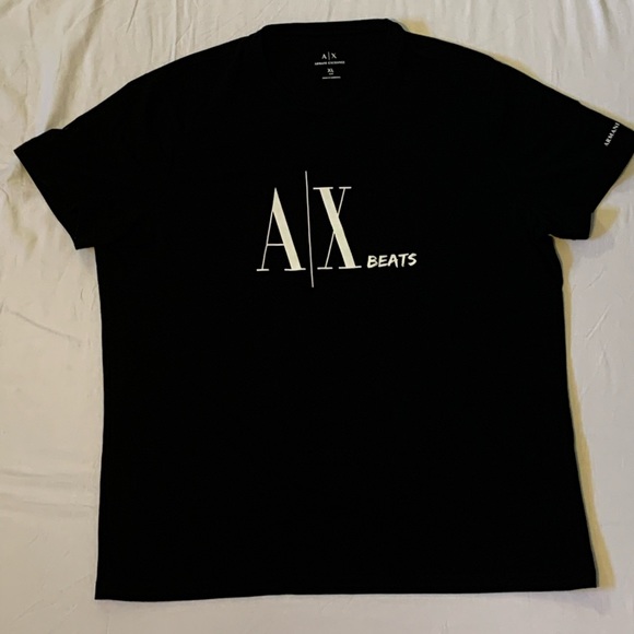 Armani Exchange Beats Regular Fit XL Black T-Shirt - Picture 1 of 3